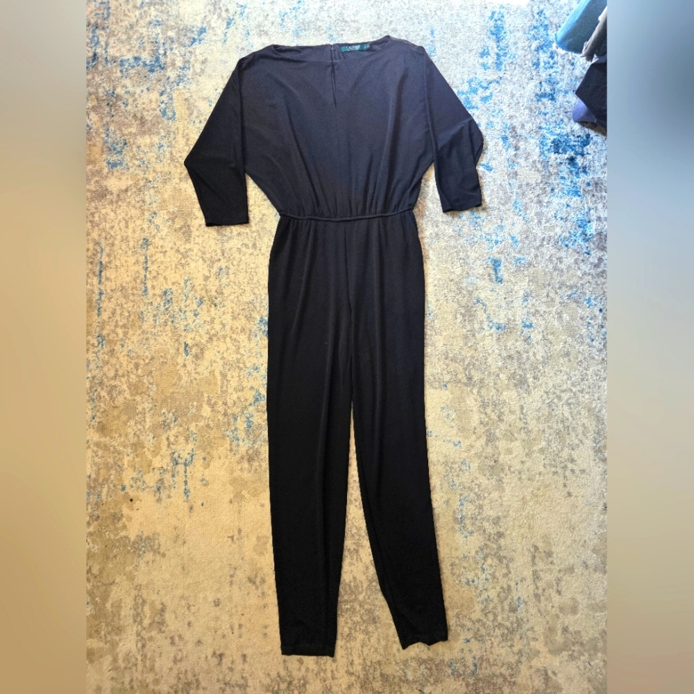 Lauren‎ Ralph Lauren Women's Size Small Black Keyhole Jumper With Pockets